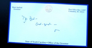The governor's note.