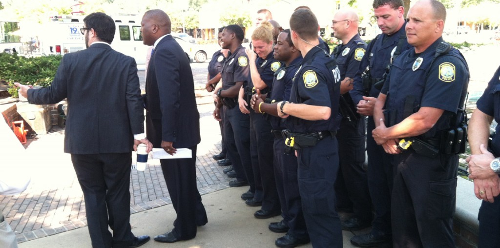 The mayor, (rightly) injecting some politics into policing in Five Points, back in September 2012.