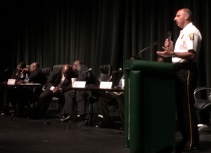 Chief Holbrook addresses the meeting.