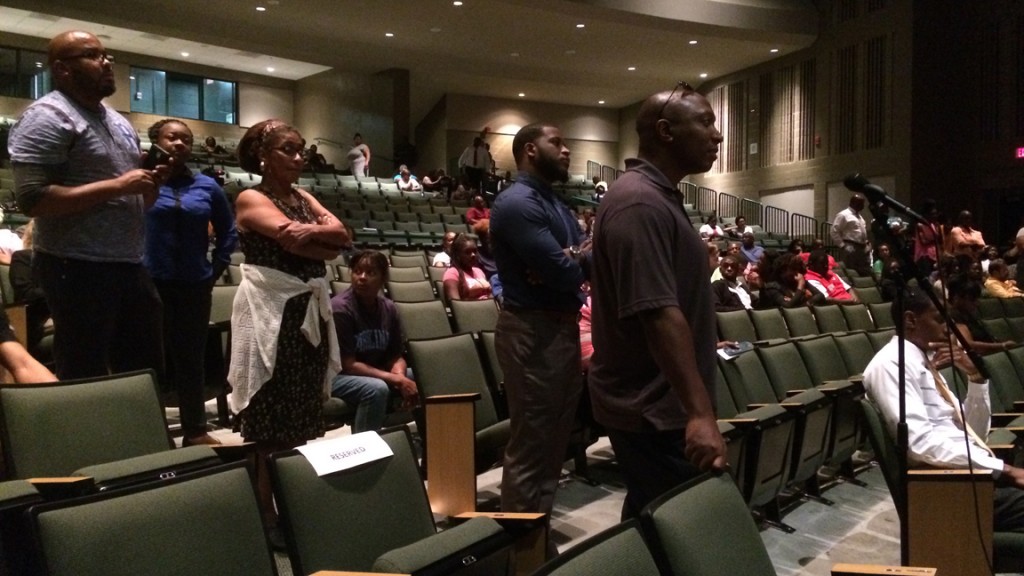 Even as the crowd thinned, folks were still lined up for a turn at the microphones.