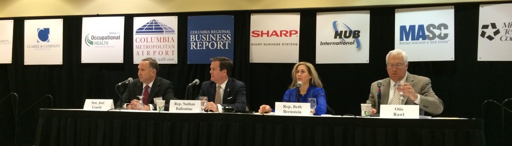 Sen. Joel Lourie, Rep. Nathan Ballentine, Rep. Beth Bernstein, and Otis Rawl of the state Chamber.