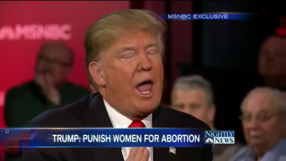 Donald Trump, engaged in what passes for 'thought' with him.