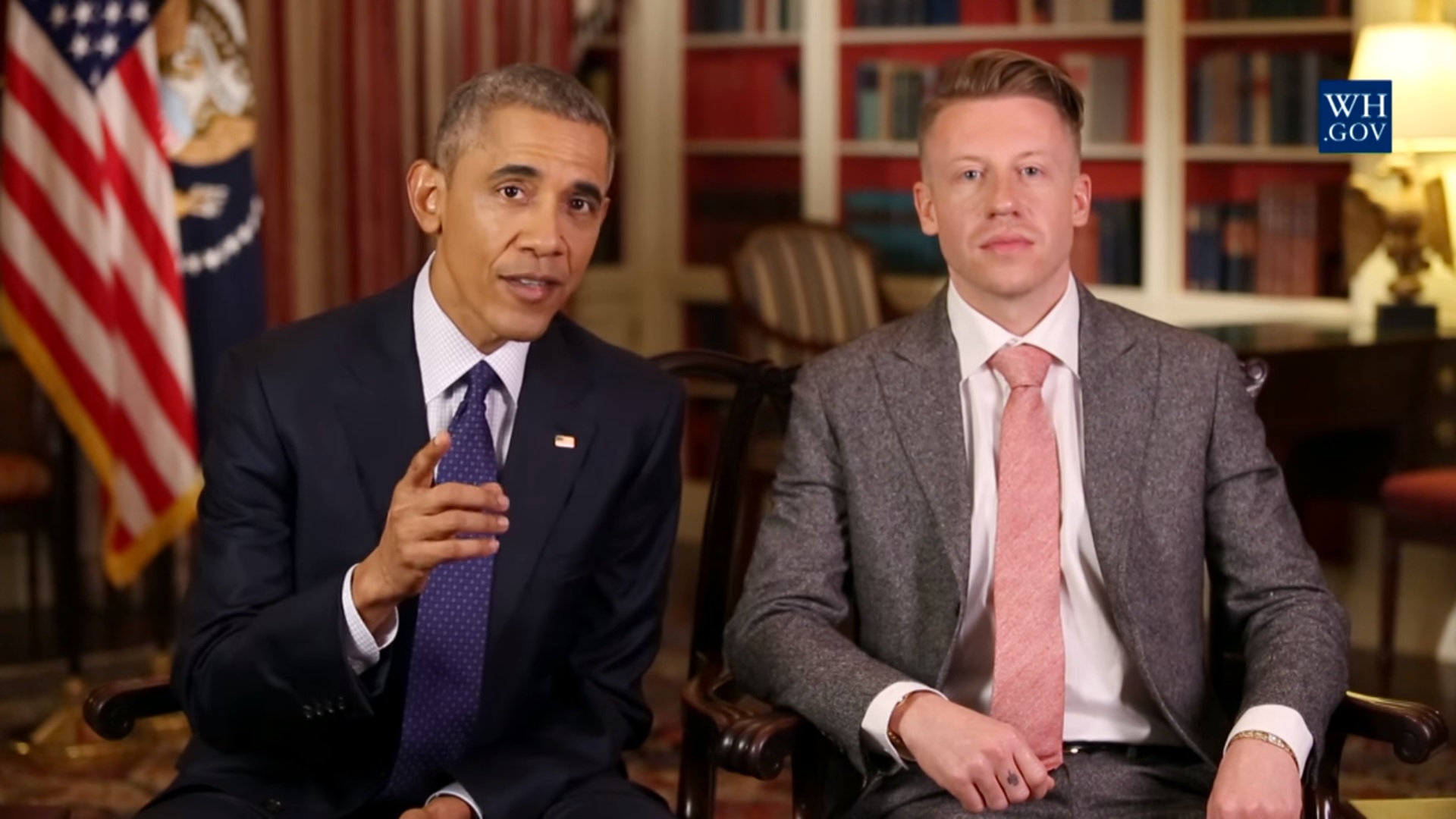 What does it mean to be "presidential?" Here, POTUS shares the bully pulpit with a rapper -- albeit a very nicely dressed one.