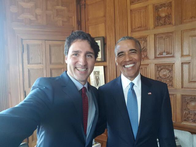 Canadian PM Trudeau Tweeted out this selfie, which POTUS reTweeted...