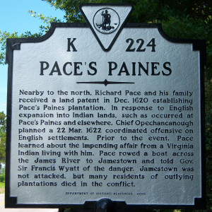This historical marker in Surry County, Virginia, tells some of my ancestor's story.