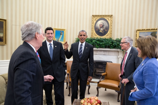 Look! President Obama actually meets with congressional leaders -- including Republicans! (Official White House Photo by Pete Souza)