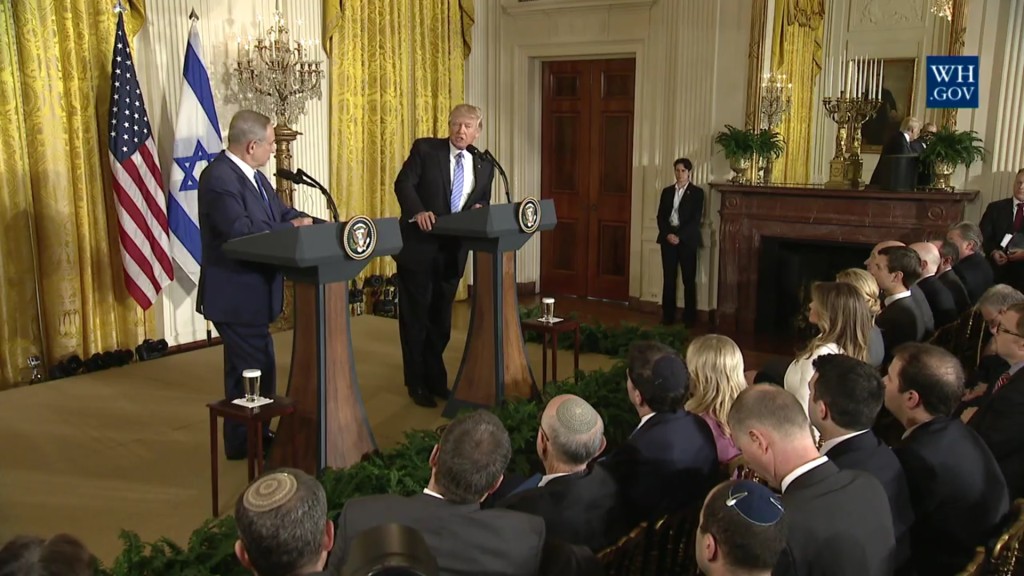 Benjamin Netanyahu met with Trump at the White House.