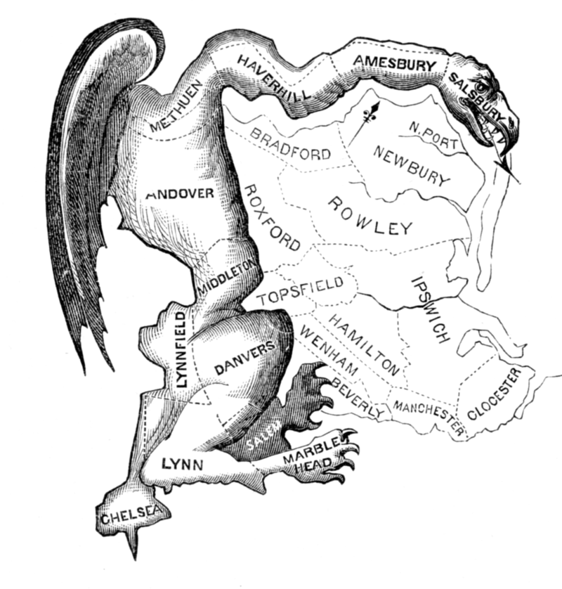 The 1812 editorial cartoon from which we get the term "gerrymander."