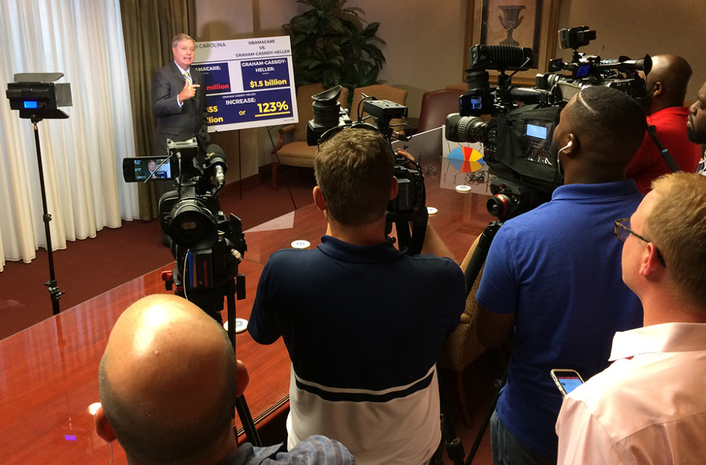 Graham pushing his healthcare plan in Columbia today.