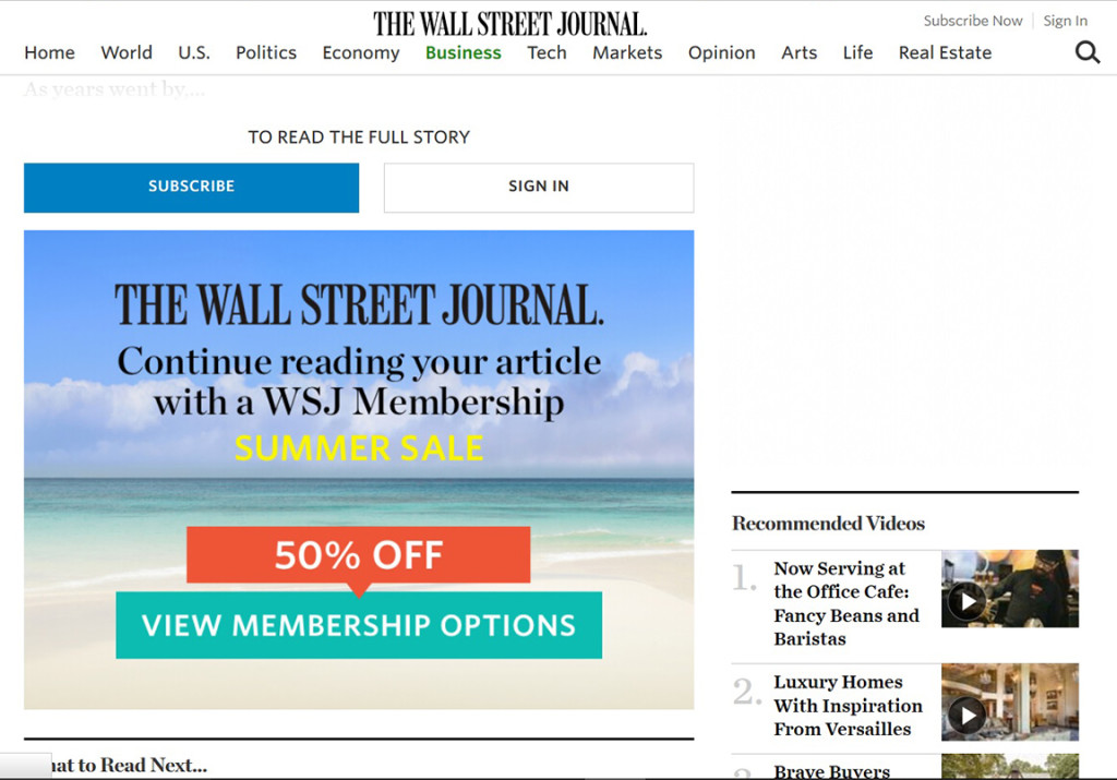 WSJ paywall