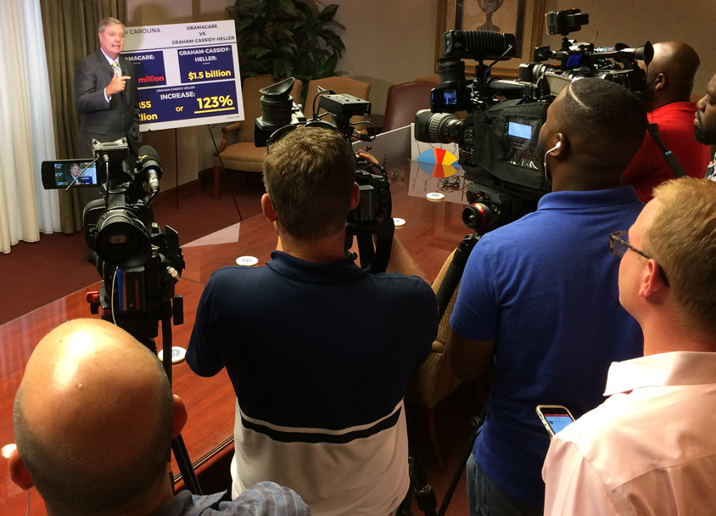 Graham pushing his proposal recently in Columbia.