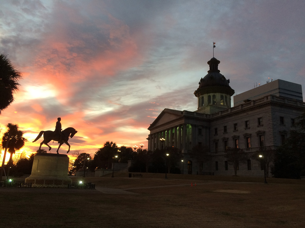 Cowboy (or Wade Hampton) rides into sunset. Nothing to do with the news, just a picture I recently shot on one of my downtown walks.