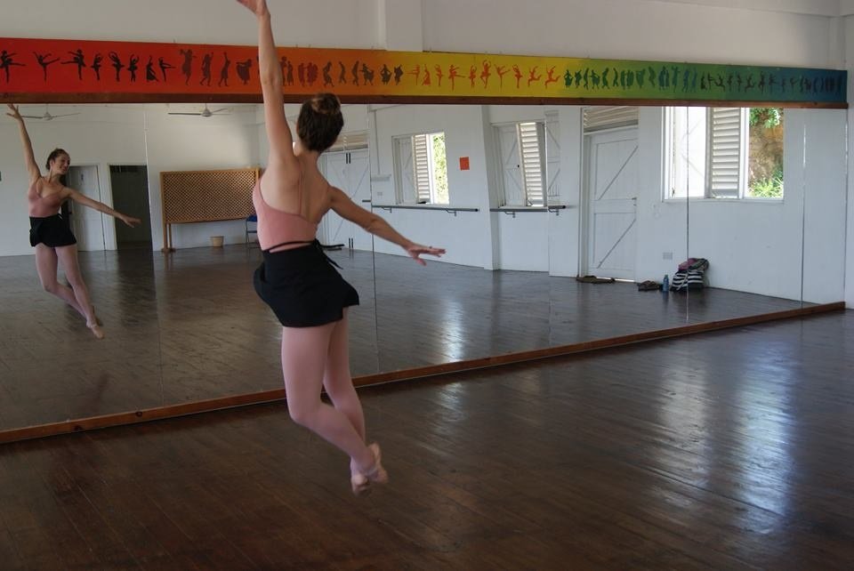 Here's Becca dancing in the studio back before the storm.