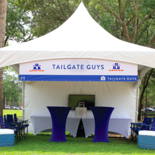 You get to tailgate! With a tent!