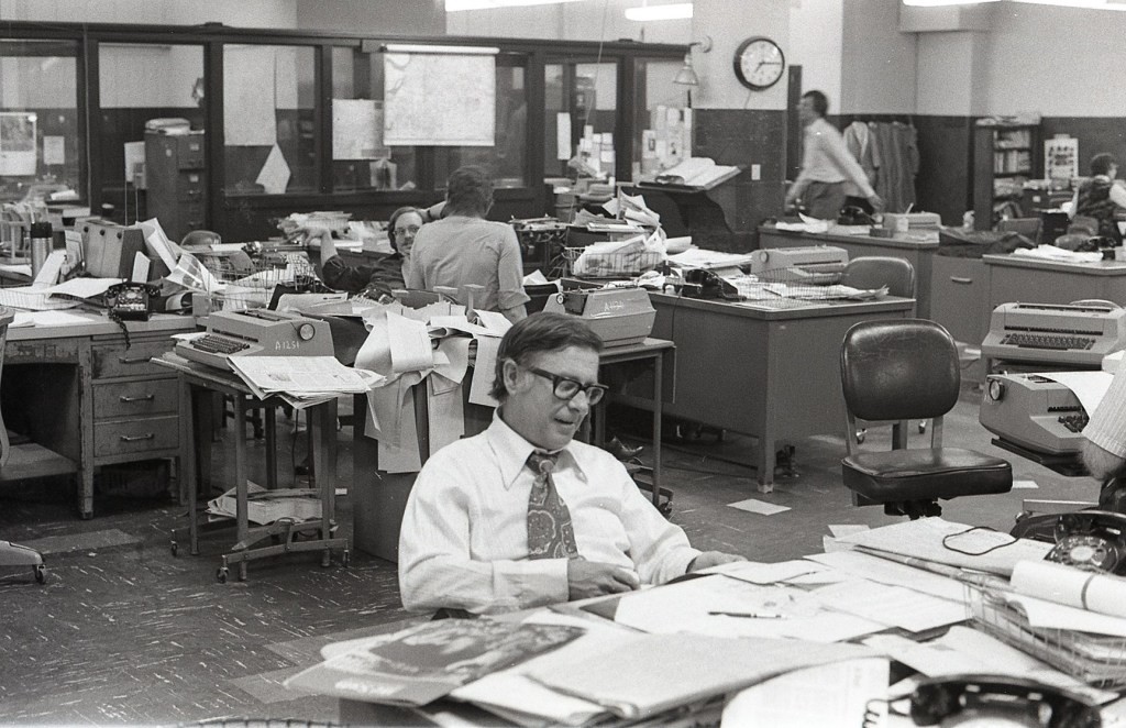 In 1974, the paper's newsroom was still like a place where Ben Hecht would feel at home.
