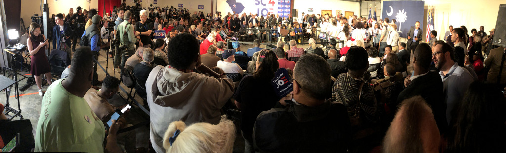 A panoramic view of the room just before Joe came out.