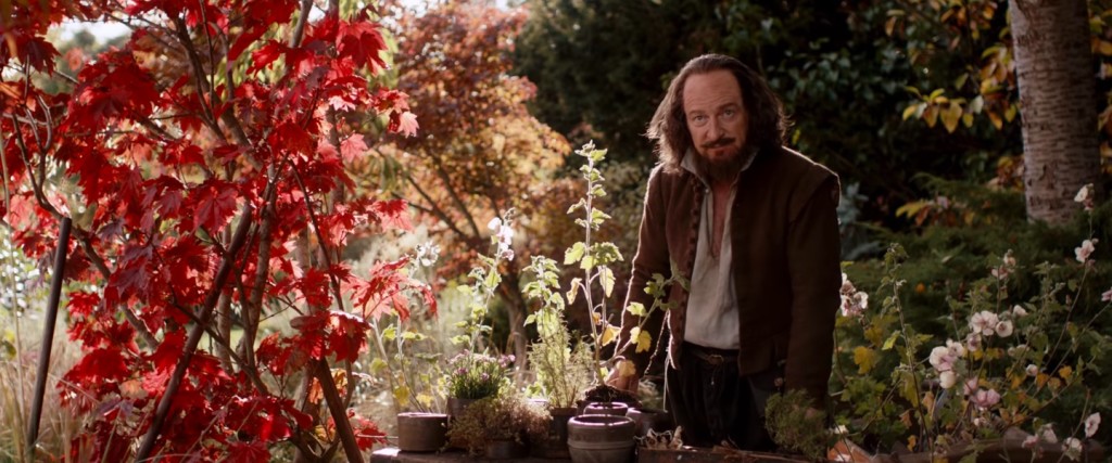 A retired Shakespeare (Kenneth Branagh) in his garden...