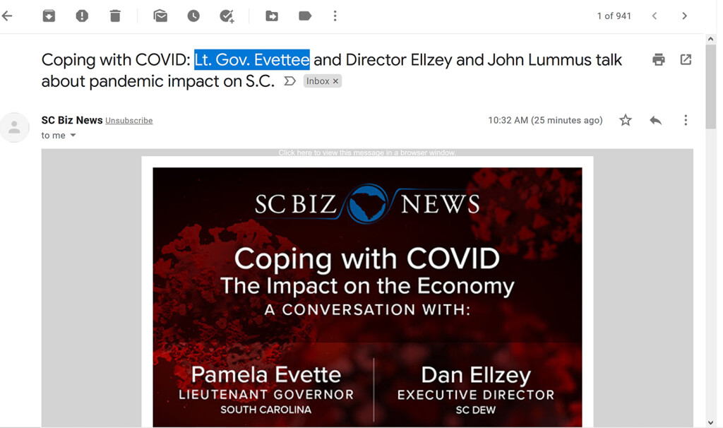 From today's email...