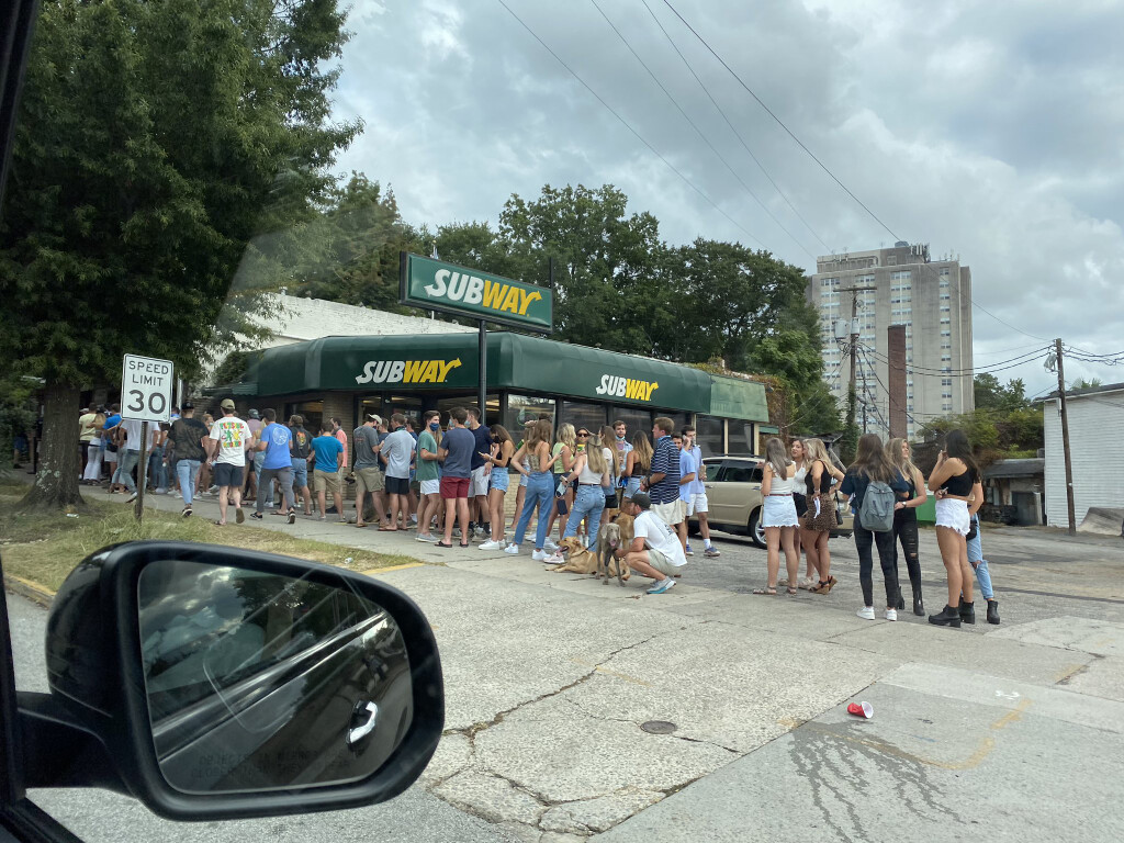 Five Points in Columbia, SC: 5:48 p.m., 9/9/2020