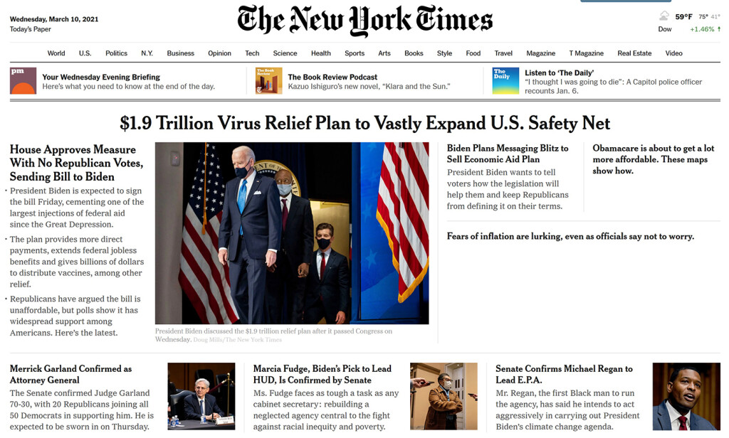 NYT front page